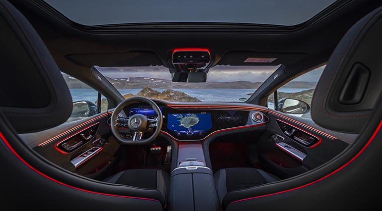 Interior of the Mercedes EQE SUV