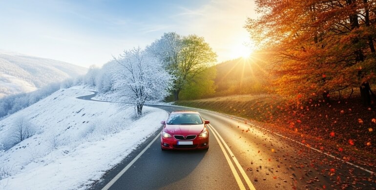 Car in 4 seasons
