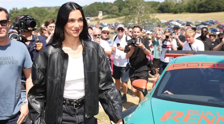 Dua Lipa and her Porsche