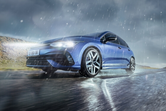 Generic car in the rain