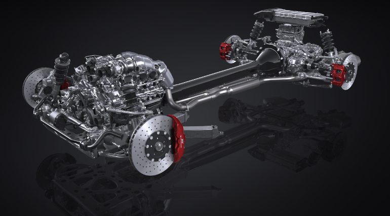 Toyota GR GT with the bodywork removed.