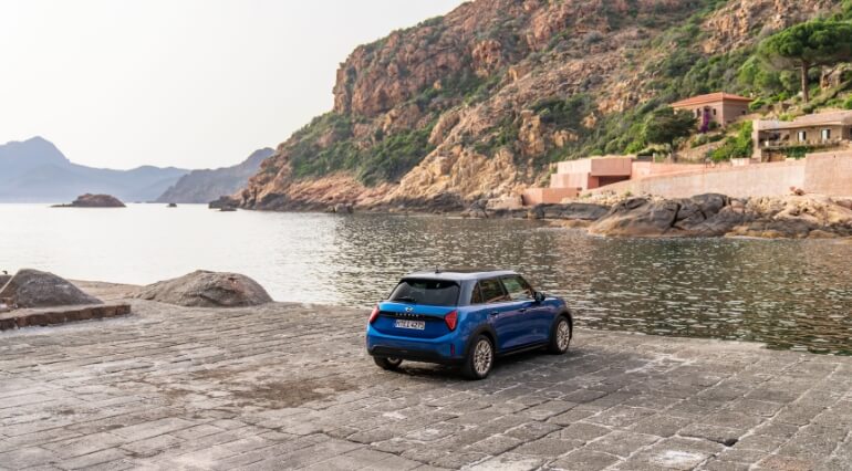 Mini cooper rear side with water