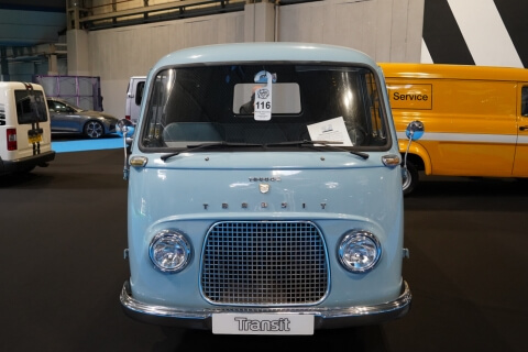 Front view of blue Ford Taunus Transit