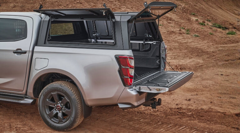 Isuzu Dmax rear bed open on site