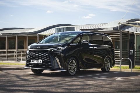 Side view of the Lexus LM in black
