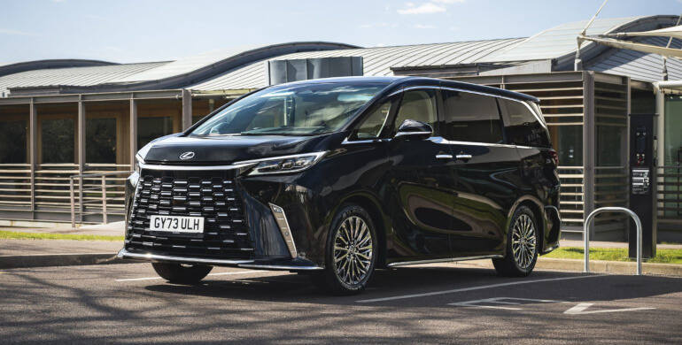 Side view of the Lexus LM in black