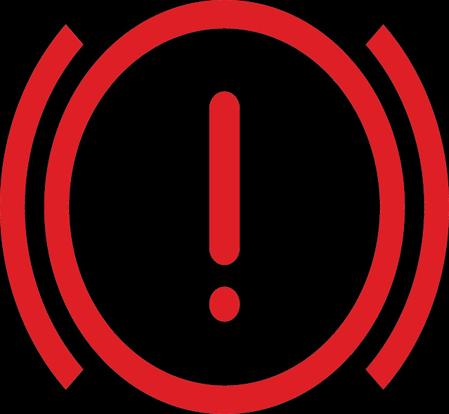 Brake system warning dashboard symbol