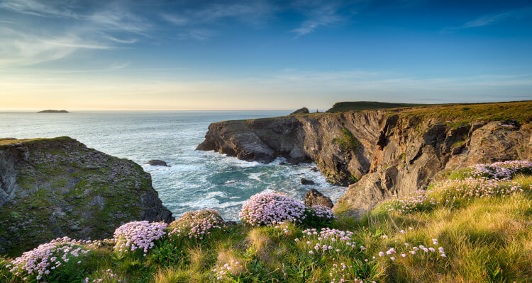 Scenic view of the coast in Cornwall