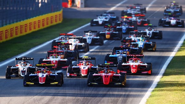 Formula 3 vehicles racing