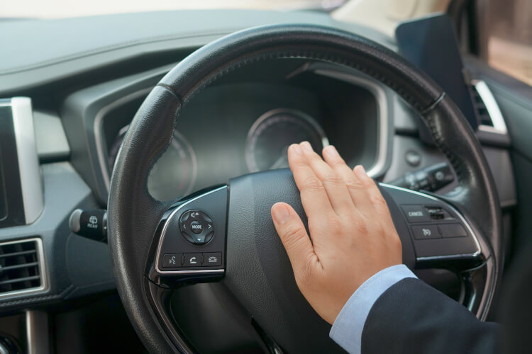 Car horn from the inside