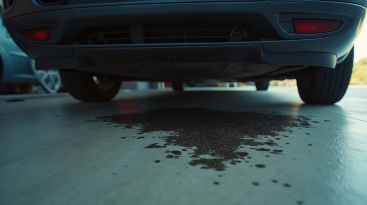 Oil leak coming from a car