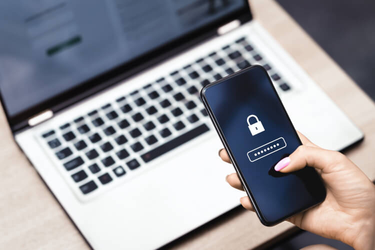 A phone with a lock symbol displayed