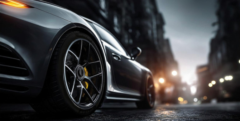 Porsche 911 wearing Dunlop tyres