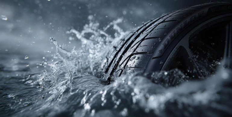 Dunlop tyre in the rain