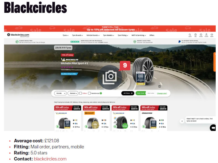 Blackcircles description from Auto Express