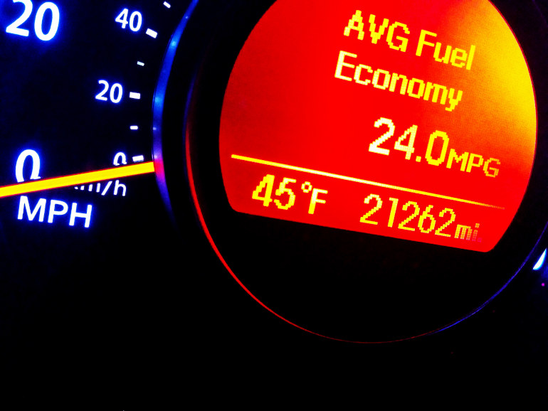 Fuel economy readout