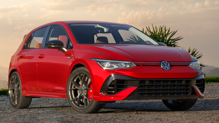 VW Golf R in red