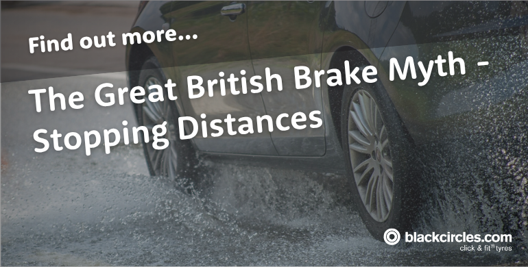 Car braking on a wet road