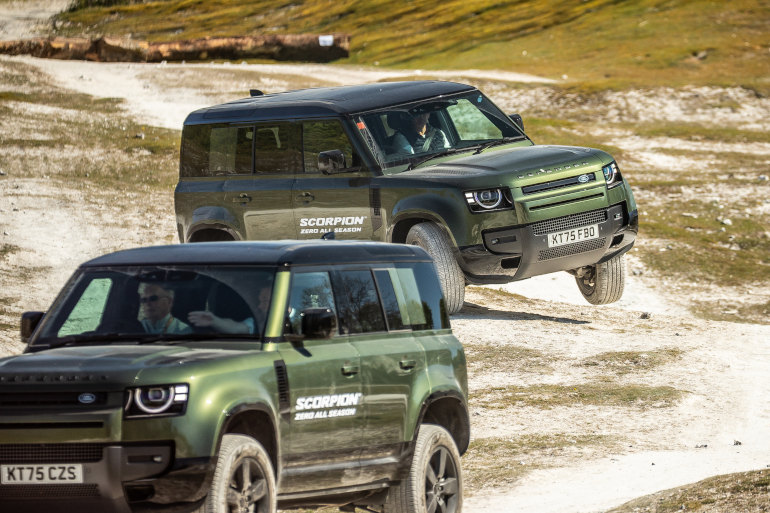 Land Rover in a quarry
