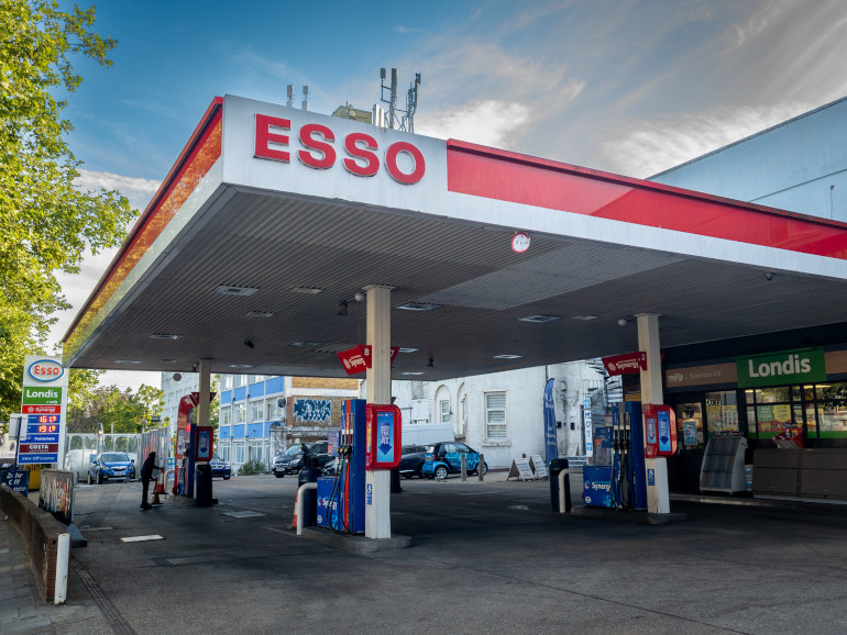 Petrol station forecourt