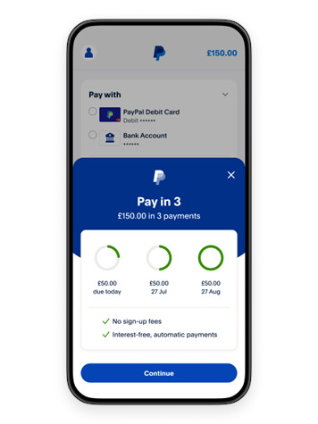Paypal on a mobile phone device